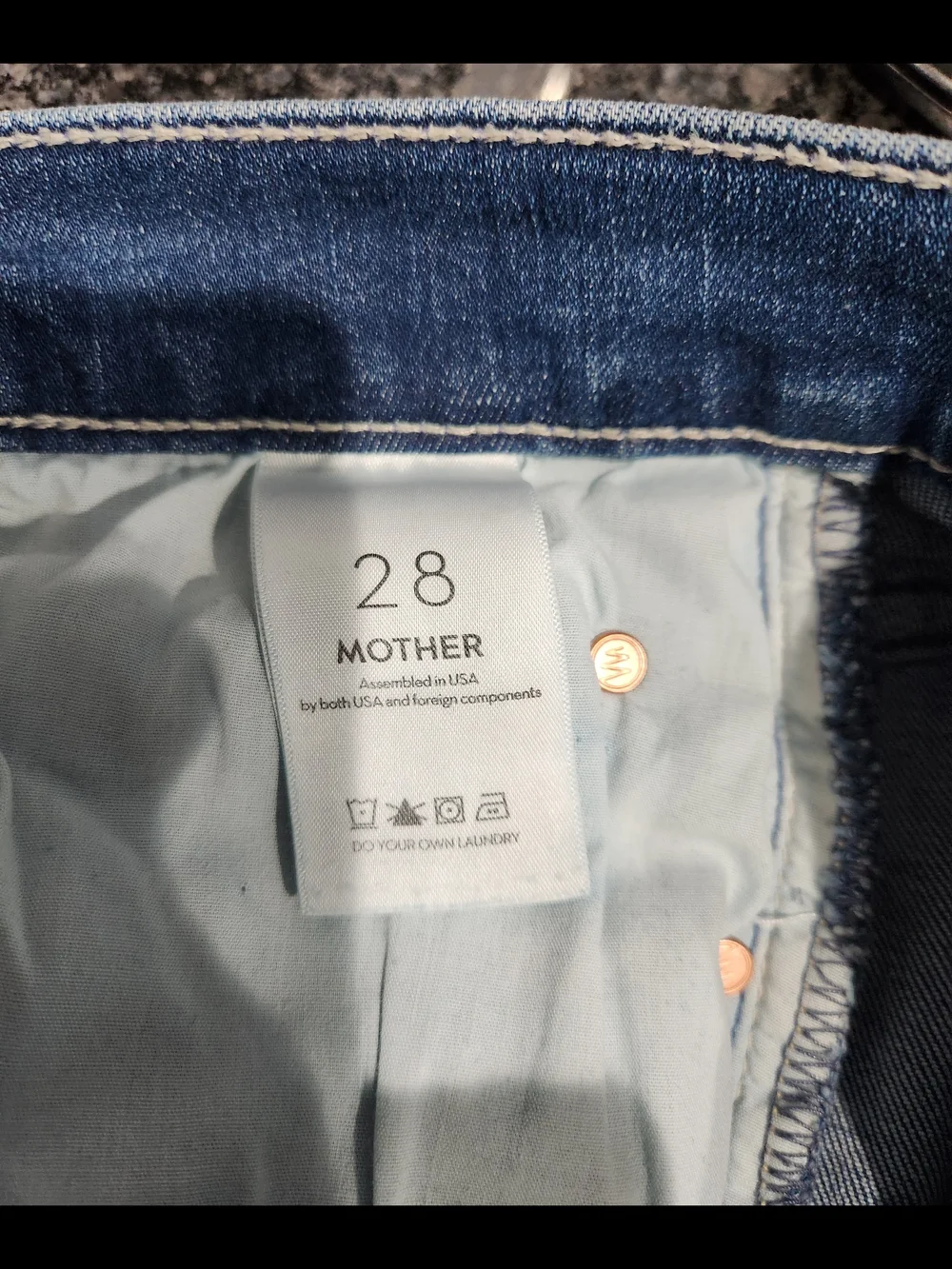 MOTHER Dazzler  Wome's Medium Blue Slim Straight Jeans